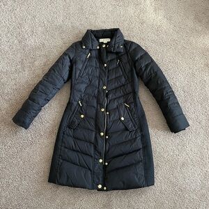 Michael Kors Down Jacket with Faux Fur Trim Hood Black /XXS